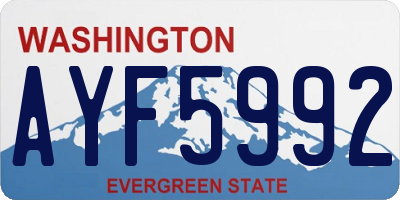 WA license plate AYF5992