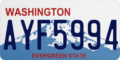 WA license plate AYF5994