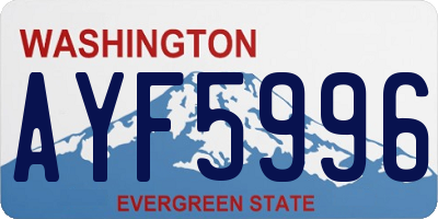 WA license plate AYF5996