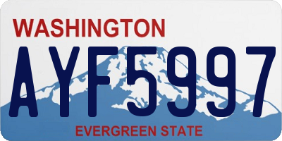 WA license plate AYF5997