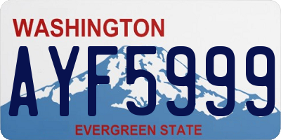 WA license plate AYF5999
