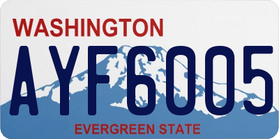 WA license plate AYF6005