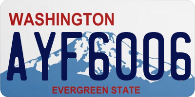 WA license plate AYF6006
