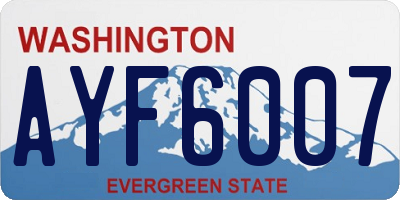 WA license plate AYF6007