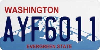 WA license plate AYF6011