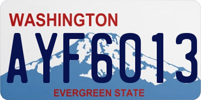 WA license plate AYF6013