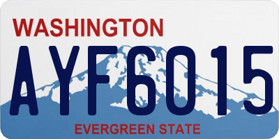 WA license plate AYF6015
