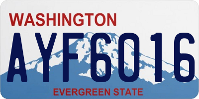 WA license plate AYF6016