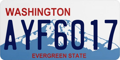 WA license plate AYF6017