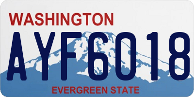 WA license plate AYF6018