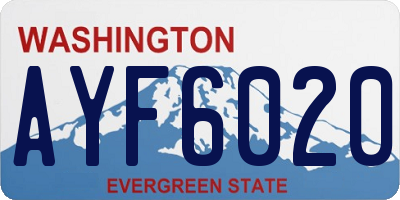 WA license plate AYF6020