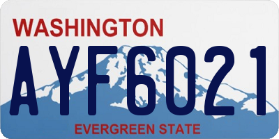WA license plate AYF6021