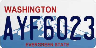 WA license plate AYF6023
