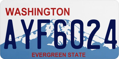 WA license plate AYF6024