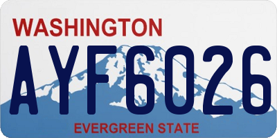 WA license plate AYF6026
