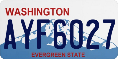 WA license plate AYF6027