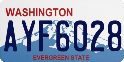 WA license plate AYF6028