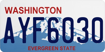 WA license plate AYF6030