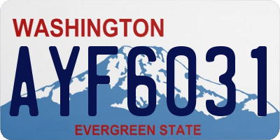 WA license plate AYF6031