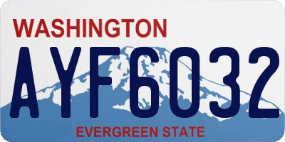 WA license plate AYF6032