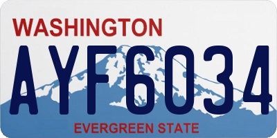 WA license plate AYF6034