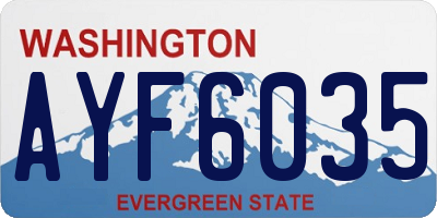 WA license plate AYF6035