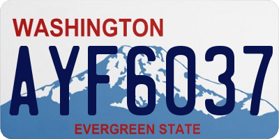 WA license plate AYF6037