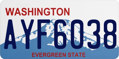 WA license plate AYF6038