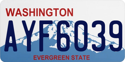 WA license plate AYF6039