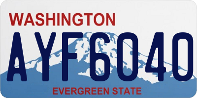WA license plate AYF6040