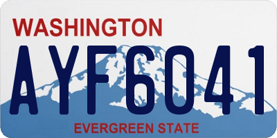 WA license plate AYF6041