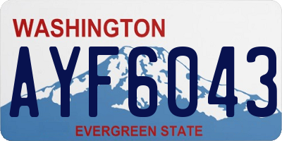 WA license plate AYF6043