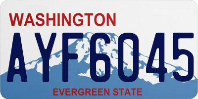 WA license plate AYF6045