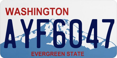 WA license plate AYF6047