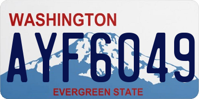WA license plate AYF6049