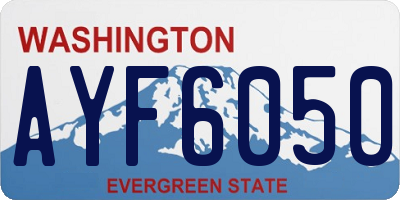 WA license plate AYF6050