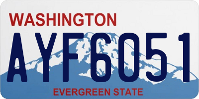 WA license plate AYF6051