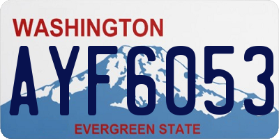WA license plate AYF6053