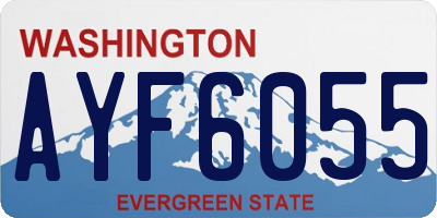 WA license plate AYF6055