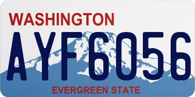 WA license plate AYF6056
