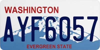 WA license plate AYF6057