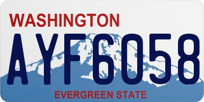 WA license plate AYF6058