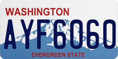 WA license plate AYF6060