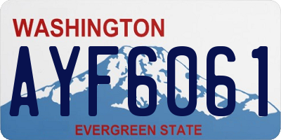 WA license plate AYF6061