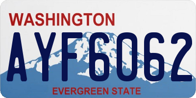 WA license plate AYF6062