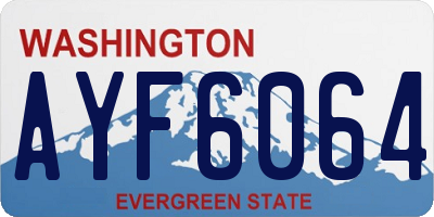 WA license plate AYF6064