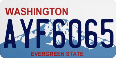 WA license plate AYF6065