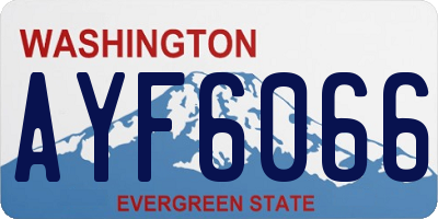 WA license plate AYF6066