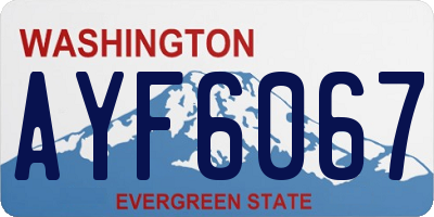 WA license plate AYF6067