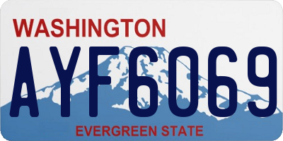 WA license plate AYF6069